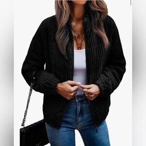 Women’s Black Corduroy Winter Jacket